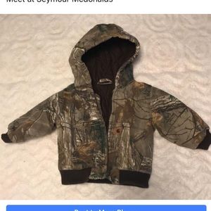 CARHARTT CAMO BOYS COAT SIZE 12 MONTH
